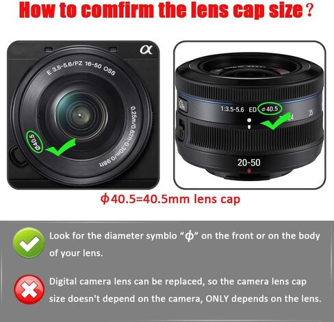 40.5mm Snap-On Lens Cap for Sony 16-50mm f/3.5-5.6 lens for Sony Alpha a6600 a6500 a6400 a5000[2 Packs], Fire-Rock Lens Cap for Nikkor 10mm f/2.8 Lens in Kuwait