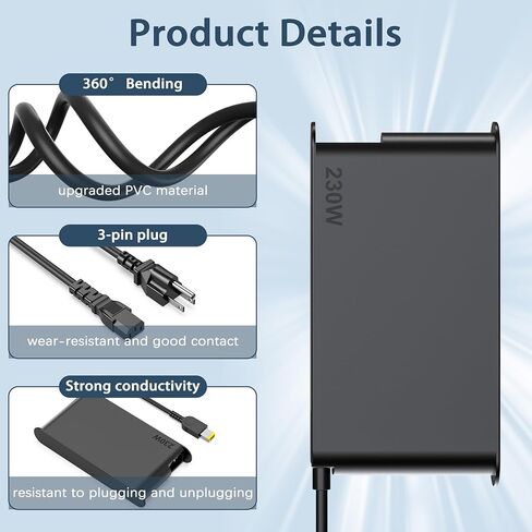 230W AC Laptop Charger Compatible with Lenovo Legion in Kuwait