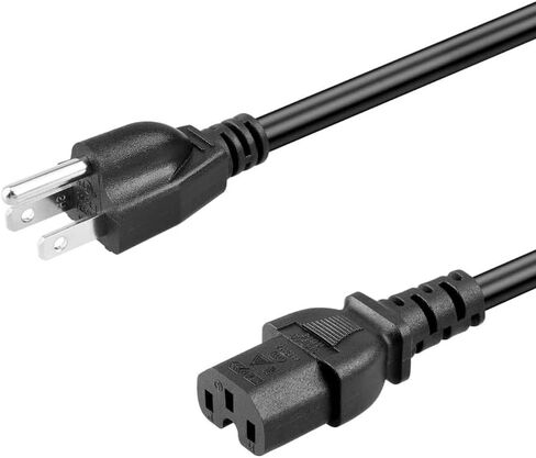 Notched AC Power Cord 3-Prong Compatible for Epson Stylus Pro, Brother Printer,Philips Sterilizer,Refrigerator,Korg, LifePro Rumblex 4D Turbo 3D Waver Press Vibration Plate Exercise Machine in Kuwait