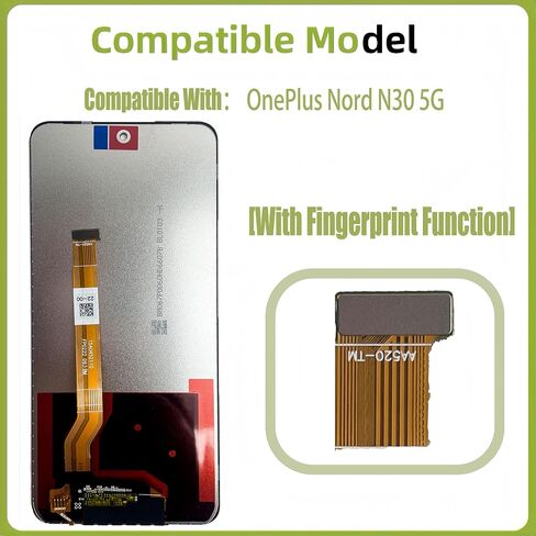 LCD Display [with Fingerprint Function] Compatible with OnePlus Nord N30 5G CPH2515 [6.72 inch] Screen Touch Digitizer Assembly LCD Display with Repair kit in Saudi Arabia