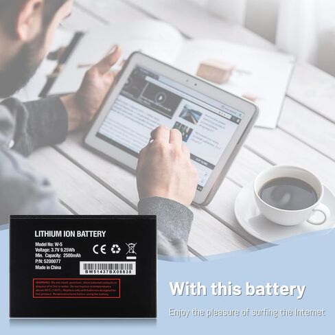 W-5 Battery Replacement for NetGear AT&T Unite Mobile Hotspot AirCard 770S AirCard 771S AirCard 782S AC770S Mobile WiFi Hotspot, 2500mAh in Saudi Arabia