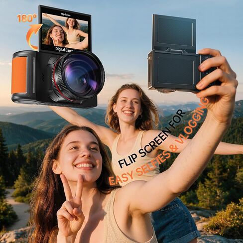 6K 96MP Flip Screen Digital Camera for Photography, WiFi, Dual Lens in Kuwait