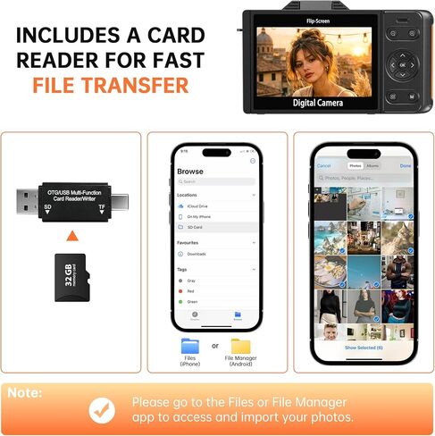 6K 96MP Flip Screen Digital Camera for Photography, WiFi, Dual Lens in Kuwait