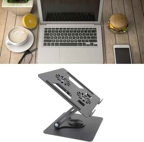 Laptop Cooling Pad, Heavy Notebook Cooler Adjustable Laptop Stand Portable Laptop Riser Aluminum Laptop Stand Notebook Gaming Fan Stable Stand for Devices 11 to 17.3 Inches in Saudi Arabia