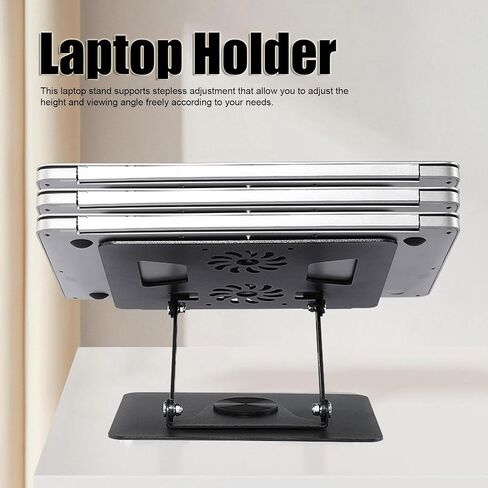 Laptop Cooling Pad, Heavy Notebook Cooler Adjustable Laptop Stand Portable Laptop Riser Aluminum Laptop Stand Notebook Gaming Fan Stable Stand for Devices 11 to 17.3 Inches in Saudi Arabia