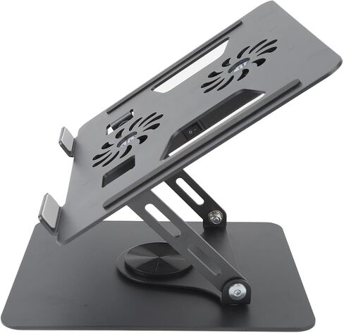 Laptop Cooling Pad, Heavy Notebook Cooler Adjustable Laptop Stand Portable Laptop Riser Aluminum Laptop Stand Notebook Gaming Fan Stable Stand for Devices 11 to 17.3 Inches in Saudi Arabia