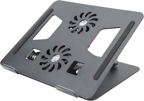 Laptop Cooling Pad, Heavy Notebook Cooler Adjustable Laptop Stand Portable Laptop Riser Aluminum Laptop Stand Notebook Gaming Fan Stable Stand for Devices 11 to 17.3 Inches in Saudi Arabia