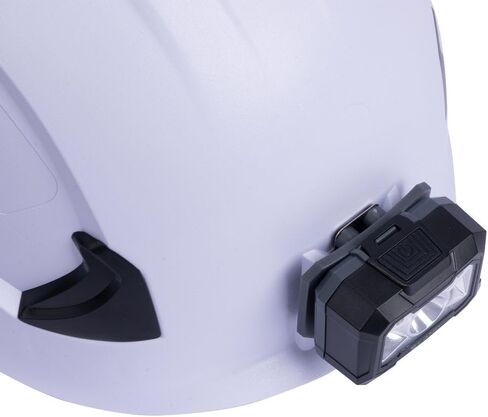 مصباح أمامي ذو قبعة صلبة LED قابلة لإعادة الشحن من Land Helmets - 3 أوضاع إضاءة مع مستشعر للحركة - 500 لومن / 1500 مللي أمبير في الساعة - متعدد الاستخدامات ومقاوم للطقس وجاهز لموقع العمل in Kuwait