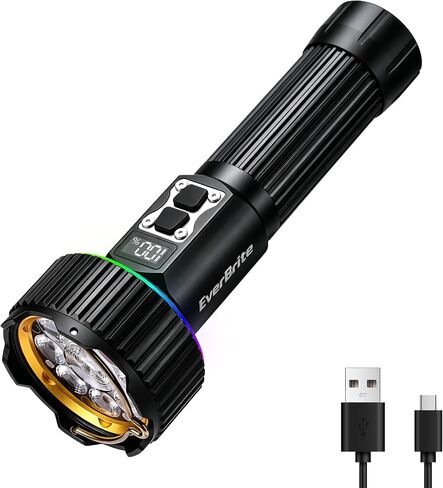 EverBrite 1700LM Rechargeable Flashlight with Spotlight, Floodlight & RGB in Kuwait