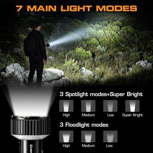 EverBrite 1700LM Rechargeable Flashlight with Spotlight, Floodlight & RGB in Kuwait