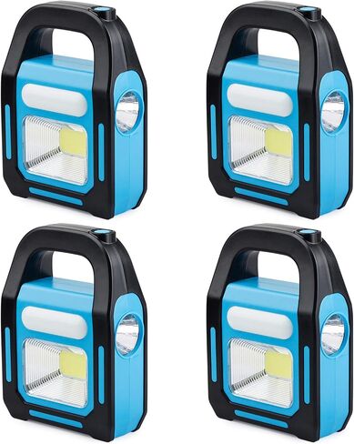 4 Pack 3 in 1 Solar USB Rechargeable Brightest COB LED Camping Lantern, Waterproof Emergency Flashlight LED Light in Kuwait