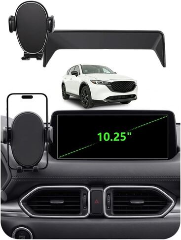 Car Phone Holder for Mazda CX5 (2021-2025,10.25" Screen Only), 360 Phone Holder Rotating, Hands Free Mobile Holder, Car Mount for iPhone, Samsung & Android, with Storage Box, CX-5 Interior Accessories in Saudi Arabia