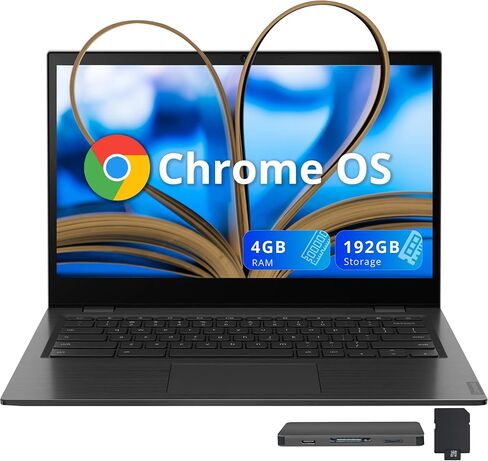 Lenovo 14e Chromebook 14" FHD Touchscreen Laptop, AMD A4-9120C Processor, 4GB DDR4, 192GB Storage (32GB eMMC + 160GB Docking Station Set), AMD Radeon R4 Graphics, HD Webcam, Wi-Fi, Chrome OS, Gray in Kuwait