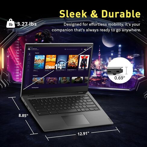 Lenovo 14e Chromebook 14" FHD Touchscreen Laptop, AMD A4-9120C Processor, 4GB DDR4, 192GB Storage (32GB eMMC + 160GB Docking Station Set), AMD Radeon R4 Graphics, HD Webcam, Wi-Fi, Chrome OS, Gray in Kuwait