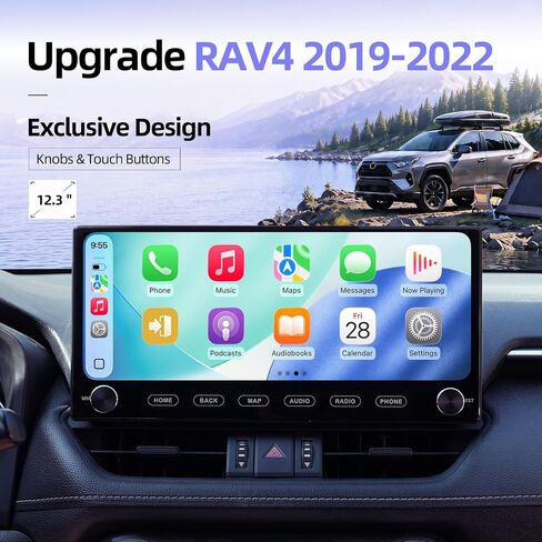 Roadanvi X14 12.3" Android Car Stereo for Toyota RAV4 2019-2022 with knob in Kuwait