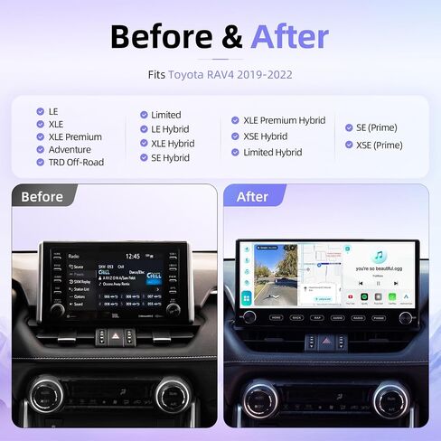 Roadanvi X14 12.3" Android Car Stereo for Toyota RAV4 2019-2022 with knob in Kuwait