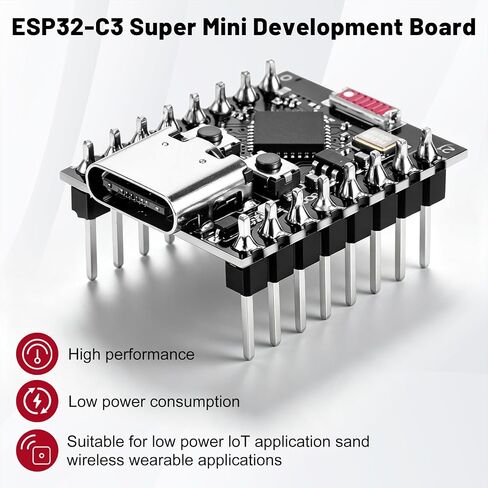 2-Pack Pre-Soldered ESP32 C3 Supermini Development Board with Headers, 32-Bit RISC-V Single-Core Processor 160MHz, WiFi 4 Bluetooth 5.0 LE Module for Low-Power IoT Projects in Saudi Arabia
