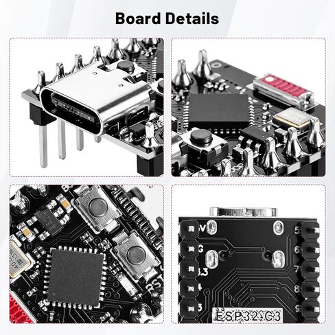 2-Pack Pre-Soldered ESP32 C3 Supermini Development Board with Headers, 32-Bit RISC-V Single-Core Processor 160MHz, WiFi 4 Bluetooth 5.0 LE Module for Low-Power IoT Projects in Saudi Arabia