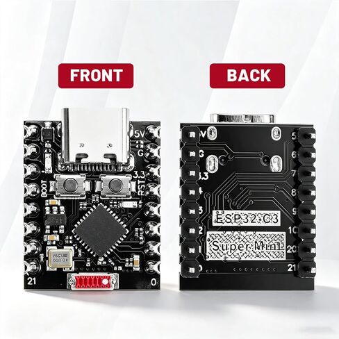 2-Pack Pre-Soldered ESP32 C3 Supermini Development Board with Headers, 32-Bit RISC-V Single-Core Processor 160MHz, WiFi 4 Bluetooth 5.0 LE Module for Low-Power IoT Projects in Saudi Arabia