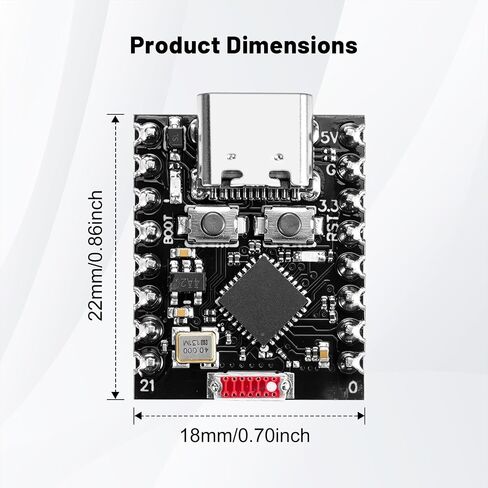 2-Pack Pre-Soldered ESP32 C3 Supermini Development Board with Headers, 32-Bit RISC-V Single-Core Processor 160MHz, WiFi 4 Bluetooth 5.0 LE Module for Low-Power IoT Projects in Saudi Arabia