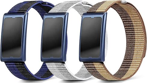 3 Pack Nylon Bands Compatible with Amazfit Helio Strap Band, 22mm Breathable Soft Sport Hook and Loop Wristband, Fitness Tracker Bands Easy Adjustable and Lightweight Replacement Strap in Kuwait