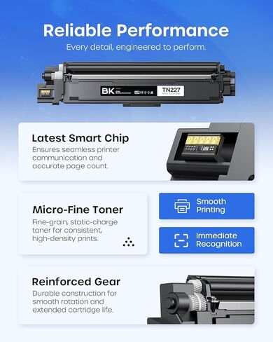 TN227 TN-227BK/C/M/Y Toner Cartridges Replacement for Brother TN227 5 Pack in Saudi Arabia