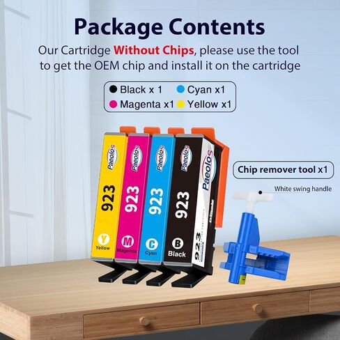 923 Ink Cartridges for HP Printers 4 Pack Replacement for HP 923XL Ink Cartridges Combo Pack Work for HP OfficeJet Pro 8130e 8125e 8120e 8138e 8135e 8139e Printers, No Chip, Black Cyan Magenta Yellow in Saudi Arabia