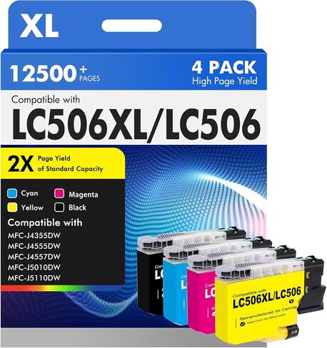 LC506 LC506XL Ink Cartridges for Brother Printer MFC-J4355DW MFC-J4555DW in Saudi Arabia