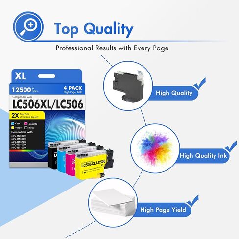 LC506 LC506XL Ink Cartridges for Brother Printer MFC-J4355DW MFC-J4555DW in Saudi Arabia