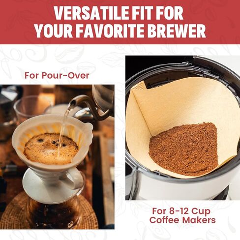 600 Count #4 Cone Coffee Filters, Disposable Unbleached Natural Paper Filters for 8–12 Cup Drip & Pour Over Coffee Makers, Compatible with Ninja & Cuisinart Coffee Makers in Saudi Arabia