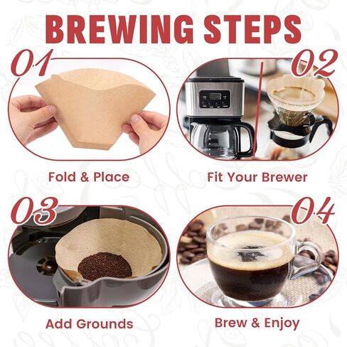 600 Count #4 Cone Coffee Filters, Disposable Unbleached Natural Paper Filters for 8–12 Cup Drip & Pour Over Coffee Makers, Compatible with Ninja & Cuisinart Coffee Makers in Saudi Arabia