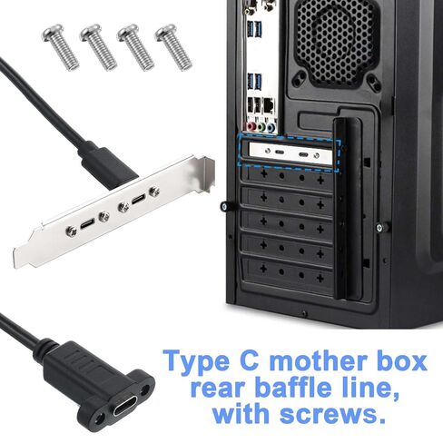 2PCS USB C Male to Female Cable, USB C 3.2Panel Mount Adapter Cable 20gbps Panel Mount Connector for Charging,Data Sync, Video,Audio,Compatible with Laptop,Tablet,Smartphone (30cm/1ft) in Saudi Arabia