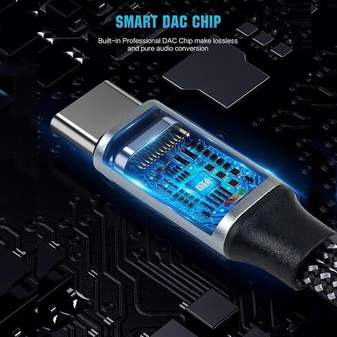 محول سماعة رأس USB-C إلى 3.5 مم، يدعم الشحن السريع 60 وات PD، 3 في 1 من النوع C إلى AUX، وواجهة صوت من النوع C وشحن USB-C، وجودة صوت Hi-Fi DAC، متوافق مع iPhone 15 وSamsung S24. in Kuwait