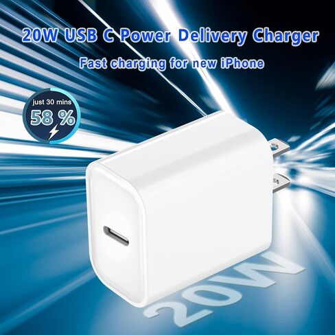 iPhone 17/16/15 Fast Charger Block, USB Type C Wall Charger 2Pack 20W PD Charging Brick Power Adapter Plug Box for Apple iPhone 17 Pro Max/iPhone 16 Plus/iPhone 15 Pro Max/14 Plus/13/12/11/X/Mini/iPad in Kuwait