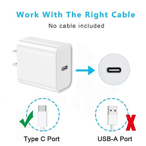 iPhone 17/16/15 Fast Charger Block, USB Type C Wall Charger 2Pack 20W PD Charging Brick Power Adapter Plug Box for Apple iPhone 17 Pro Max/iPhone 16 Plus/iPhone 15 Pro Max/14 Plus/13/12/11/X/Mini/iPad in Kuwait
