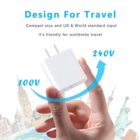 iPhone 17/16/15 Fast Charger Block, USB Type C Wall Charger 2Pack 20W PD Charging Brick Power Adapter Plug Box for Apple iPhone 17 Pro Max/iPhone 16 Plus/iPhone 15 Pro Max/14 Plus/13/12/11/X/Mini/iPad in Kuwait