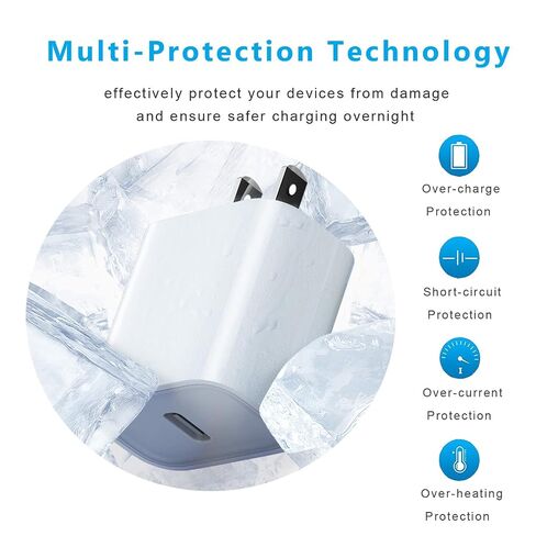 iPhone 17/16/15 Fast Charger Block, USB Type C Wall Charger 2Pack 20W PD Charging Brick Power Adapter Plug Box for Apple iPhone 17 Pro Max/iPhone 16 Plus/iPhone 15 Pro Max/14 Plus/13/12/11/X/Mini/iPad in Kuwait