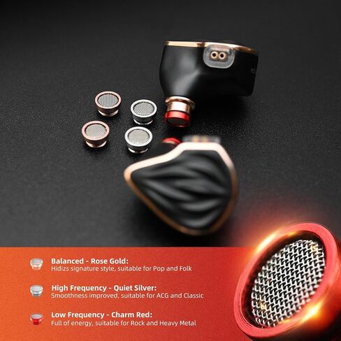 Hidizs MS3 in-Ear Monitors, 2BA+1DD Hybrid IEM Wired Earphones, Includes 3 Pneumatic Tuning Filters - Exclusive Adjustable Soundstage for Instruments, Detachable Cable for Audiophile/Musician 4.4 mm in Saudi Arabia