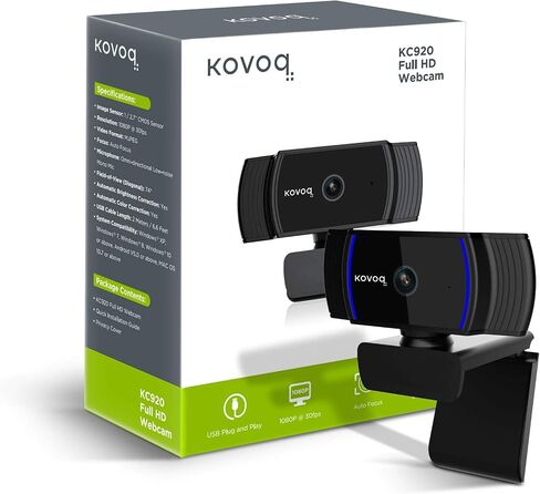 1080P Webcam with Microphone and Privacy Cover, Streaming Webcam Full HD, USB Mac/PC/Desktop/Laptop Web Camera for Remote Working/Learning, Compatible with Zoom/Skype/Facetime/Teams and More in Saudi Arabia