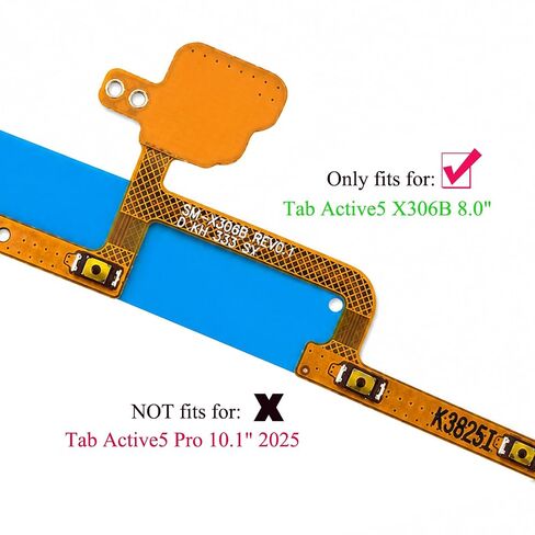 ubrokeifixit Galaxy Tab Active5 X306B Power On Off Button Flex Cable,Side Volume Button Flex Cable Replacement for Samsung Galaxy Tab Active5 8.0" SM-X306B 2024 in Kuwait
