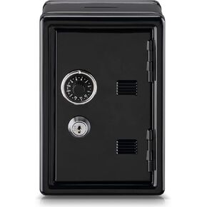 Money Safe and Cash Lock Box, Mini Size Security Safe Box for Money Jewelry and valuables, 4.6"x 4.2"x 6.9" Black