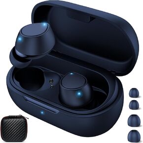 5.2 Bluetooth Headphones for iPhone 15 14 Pro Max 13 Mini iPad, True Wireless Earbud Touch Control in-Ear Buds Earphone for Google Pixel 8 7 6A 6 Samsung S24 S23 FE Ultra S22 Plus S21 OnePlus 11 Blue