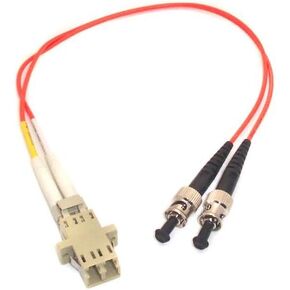 1ft Fiber Optic Adapter Cable LC (Female) to ST (Male) Multimode 50/125 Duplex