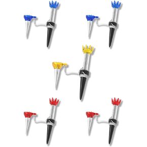 VISUALIZE Beak Eco Tee – Reusable Magnetic Golf Tee for Enhanced Drive Distance & Iron Shot Precision (5-Pack) Red, Blue