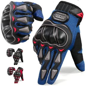 NICEWIN Motorcycle Gloves for Men Women, Touchscreen Warm Dirt Bike Gloves, Knuckle Full-Protection Motocross Gloves for Riding, Road Racing, Cycling, ATV, MTB