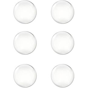 Strongest Wall Door Handle Stopper 2"" Set. 6 Pieces of Clear Rubber Knob, Round Wall Shield Cushion. Guard Door Bumper Wall Protector Silencer. Self Adhesive, Transparent