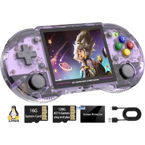 RG353P Handheld Game Console Linux+Android 11 RK3566 Game Player 3.5'' IPS Screen 64G TF Card Preload 4452 Classic Games 3500mAh Battery Compatible with 5G WiFi 4.2 Bluetooth