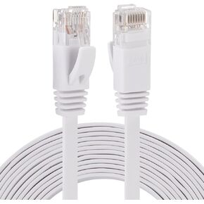 كابل إيثرنت Cat 6 بطول 50 قدمًا، خارجي وداخلي بسرعة 10 جيجابت في الثانية يدعم شبكات Cat8 Cat7، ويأتي مع مسمار حائط لسهولة التثبيت للألعاب وXbox وPS4 وأجهزة المودم وأجهزة التوجيه - أبيض in Kuwait