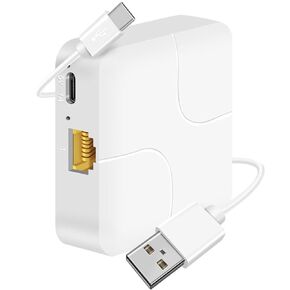 ukiism Mini Gigabit Ethernet Switch, RJ45 Ethernet Splitter LAN 1 to 2, Starlink Ethernet Adapter with USB Power Cable, RJ45 Ethernet Extender for Internet Cable[2 Devices Simultaneous Networking]
