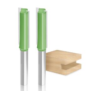 Aopin Router Bit 5/32" Cutting Dia 6mm Shank Dia Single Edge Straight Bit Carbide for Woodworking Milling Cutter Tool, Green, Silver, 2Pcs